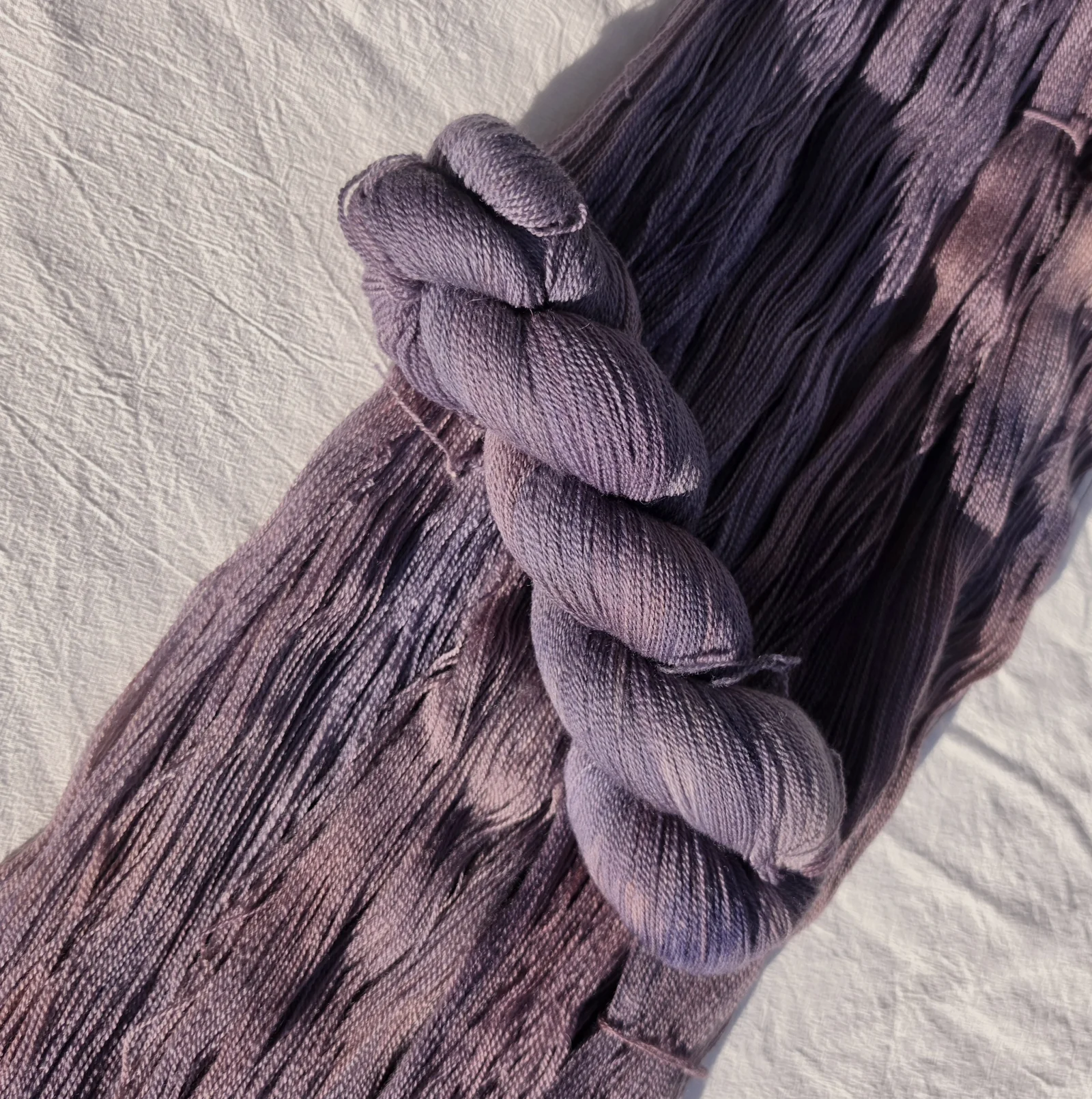 Lepidolite hand-dyed yarn