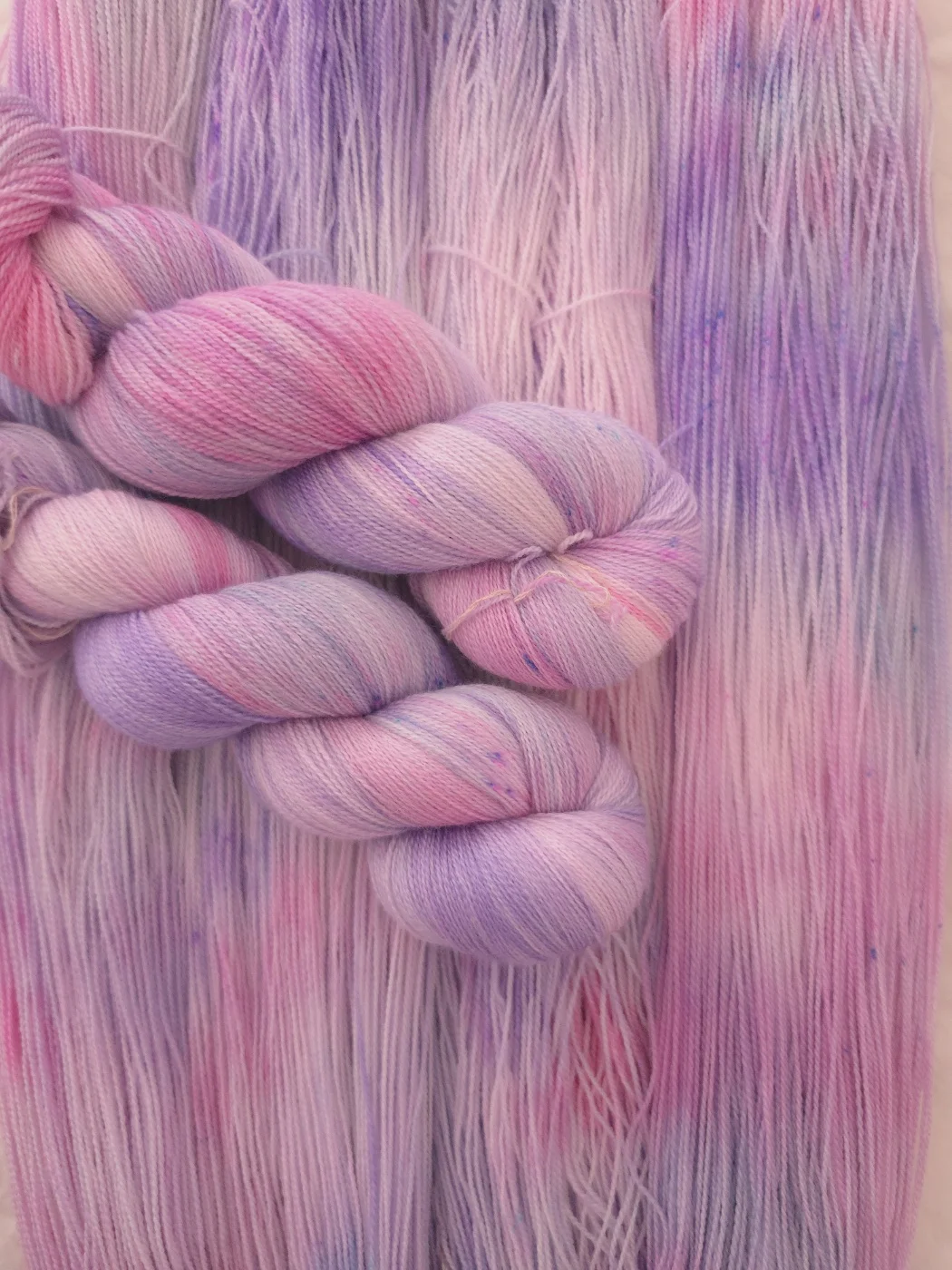 Aurora Pink hand-dyed yarn