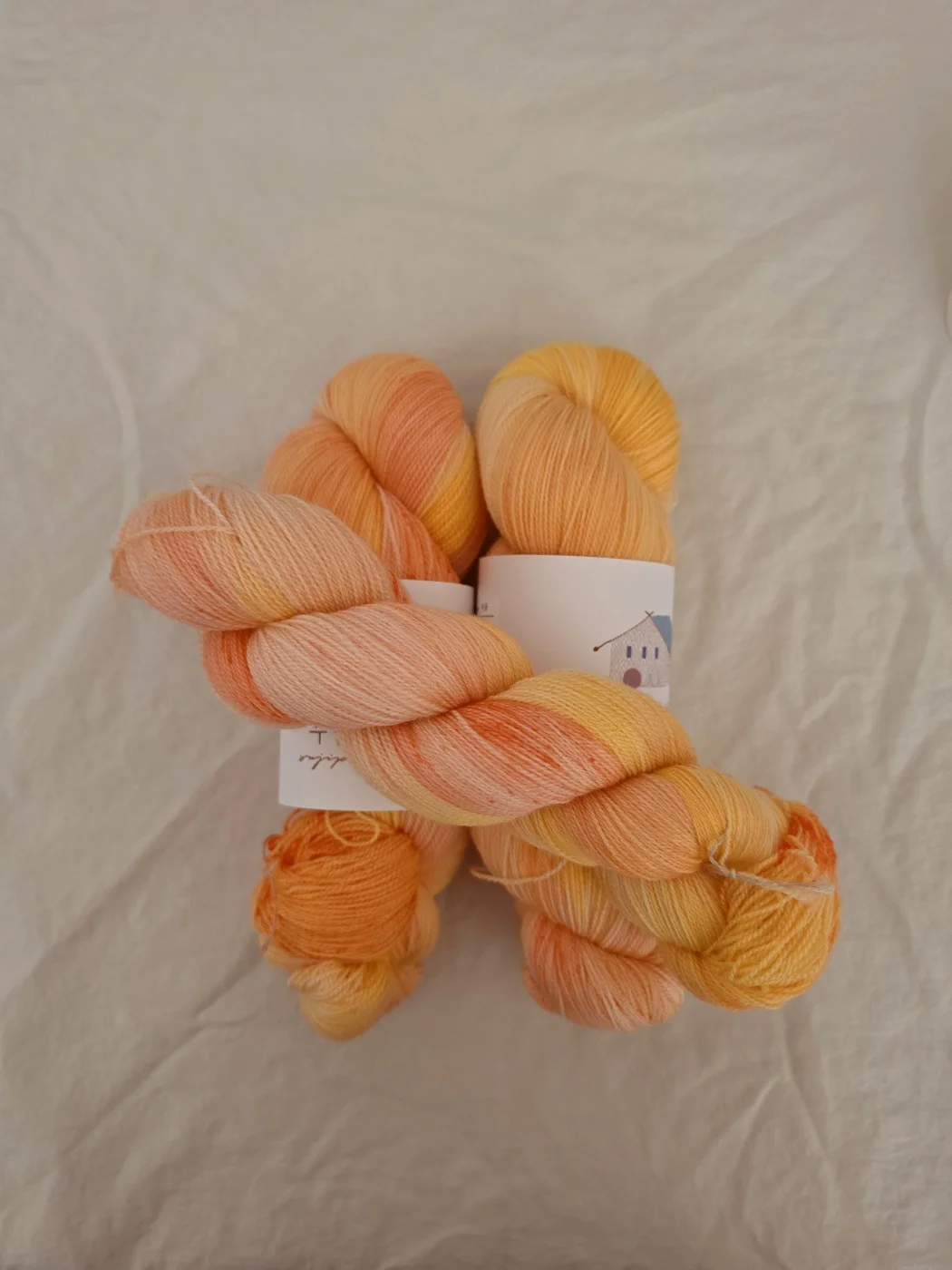 Grapefruit hand-dyed yarn