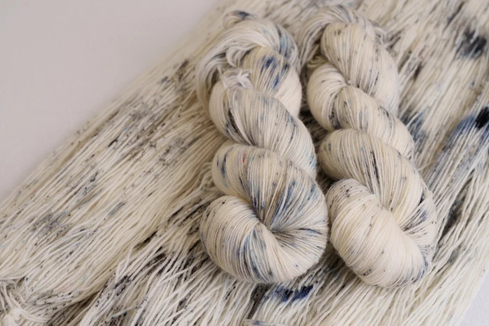 Grey Dots hand-dyed yarn