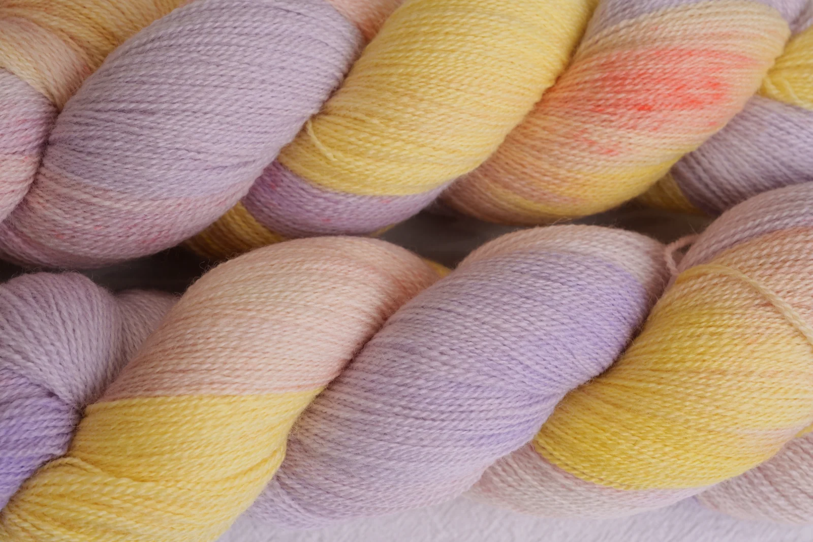 Cotton Candy hand-dyed yarn