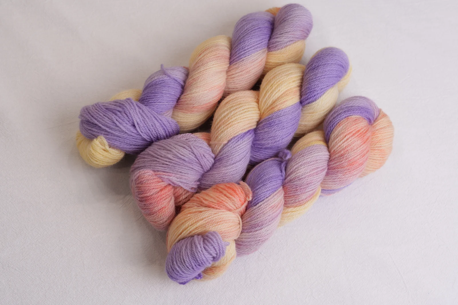 Cotton Candy hand-dyed yarn